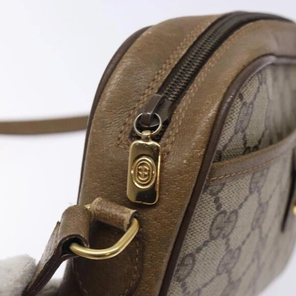 GUCCI GG Supreme Web Sherry Line Bag PVC Beige Gold 116 02 089 Auth BA4187 - Picture 10 of 16